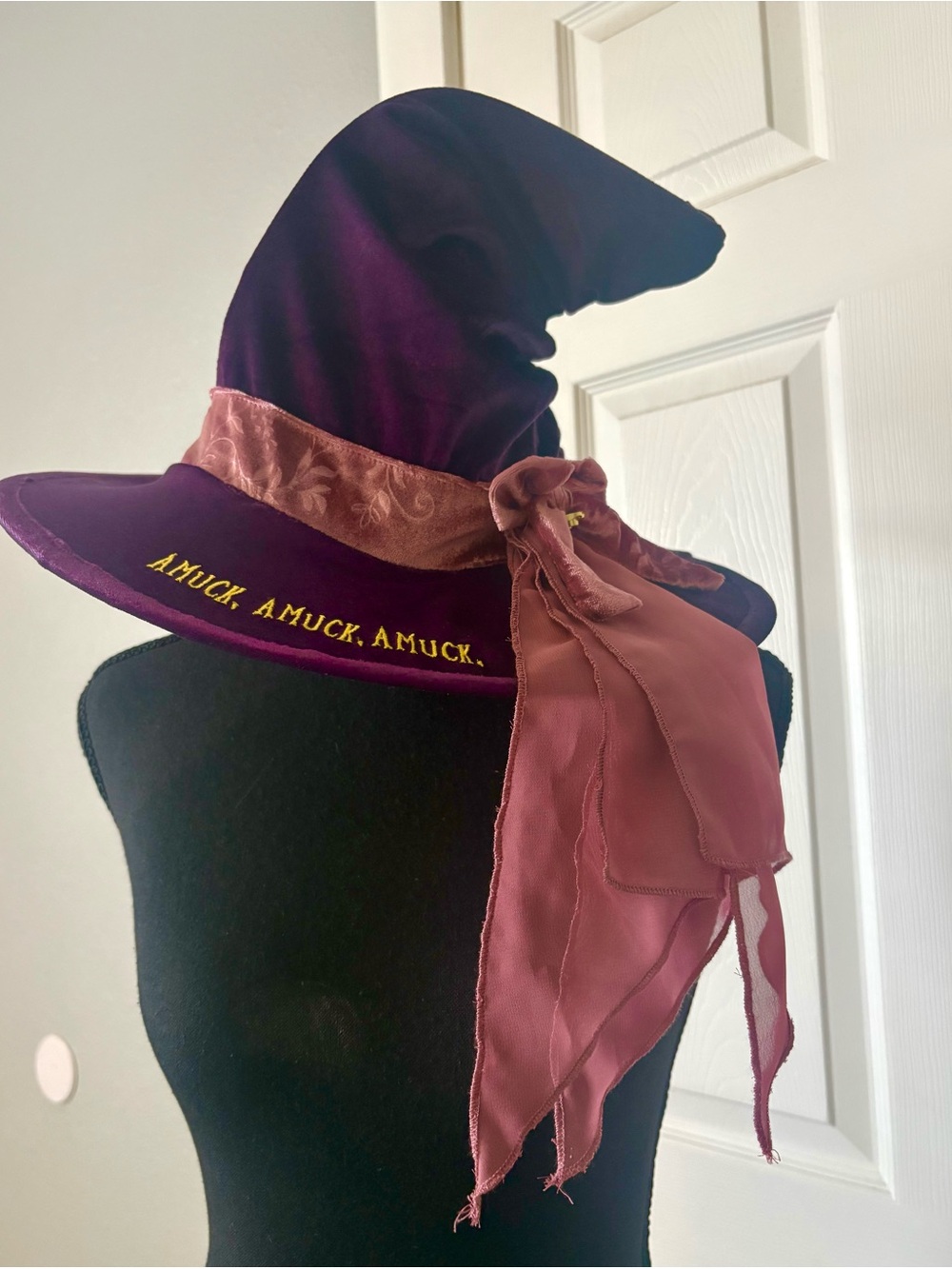 Disney Hocus Pocus Velour Witch Hat Adult Halloween Costume
